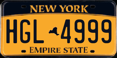 NY license plate HGL4999