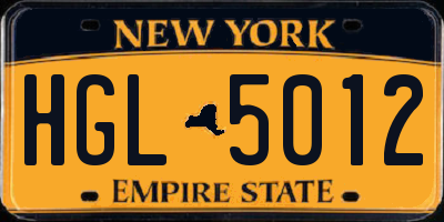 NY license plate HGL5012