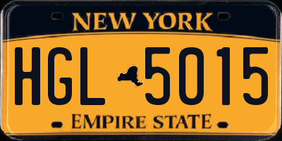 NY license plate HGL5015