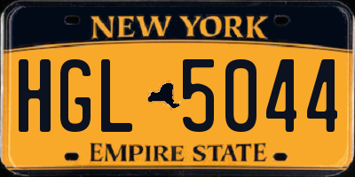 NY license plate HGL5044