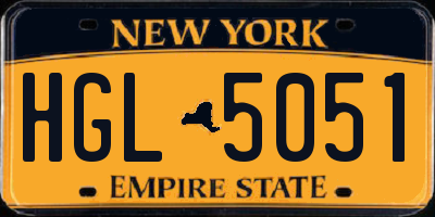 NY license plate HGL5051