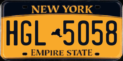 NY license plate HGL5058
