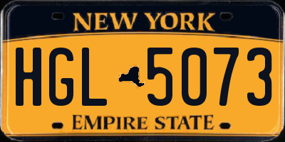 NY license plate HGL5073