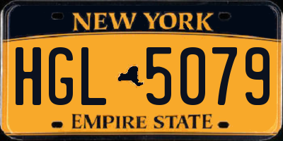 NY license plate HGL5079