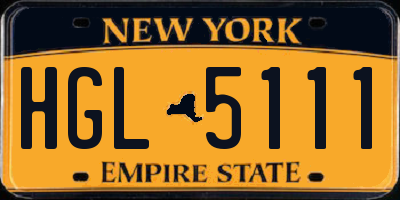 NY license plate HGL5111