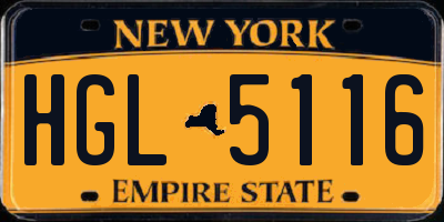 NY license plate HGL5116