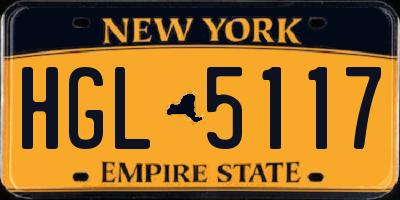 NY license plate HGL5117