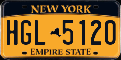 NY license plate HGL5120
