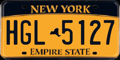 NY license plate HGL5127