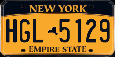 NY license plate HGL5129