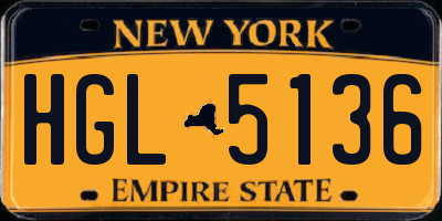 NY license plate HGL5136