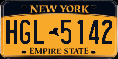 NY license plate HGL5142