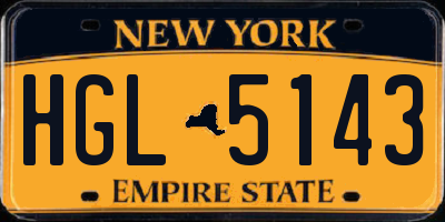 NY license plate HGL5143