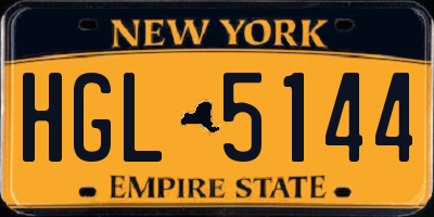 NY license plate HGL5144