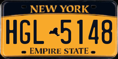 NY license plate HGL5148
