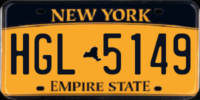 NY license plate HGL5149