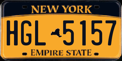 NY license plate HGL5157