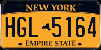 NY license plate HGL5164