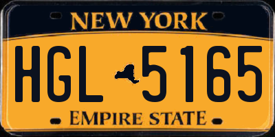 NY license plate HGL5165