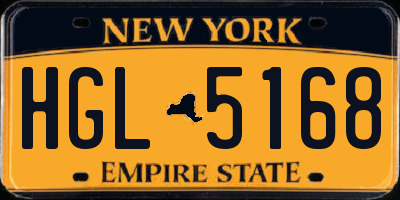 NY license plate HGL5168