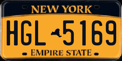 NY license plate HGL5169
