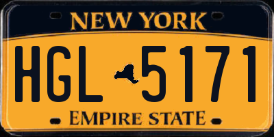 NY license plate HGL5171