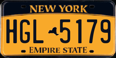 NY license plate HGL5179