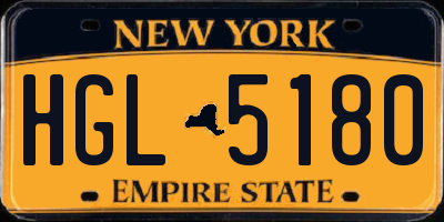 NY license plate HGL5180