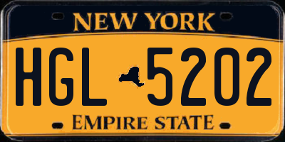 NY license plate HGL5202