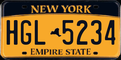 NY license plate HGL5234