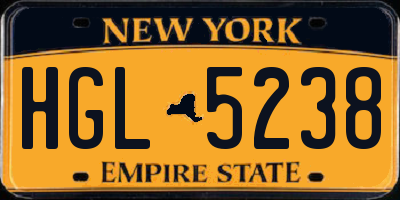 NY license plate HGL5238