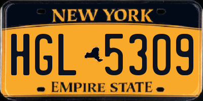 NY license plate HGL5309