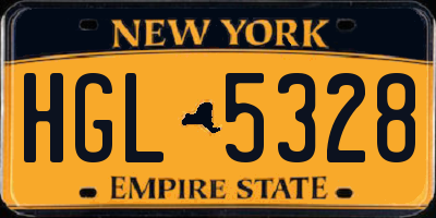 NY license plate HGL5328