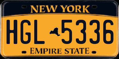 NY license plate HGL5336