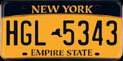 NY license plate HGL5343
