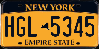 NY license plate HGL5345