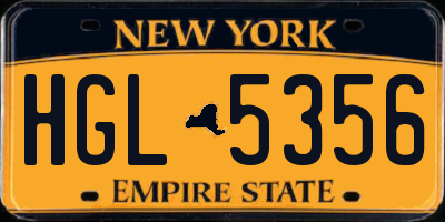 NY license plate HGL5356