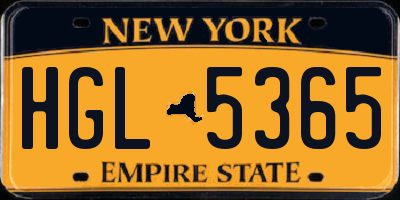 NY license plate HGL5365