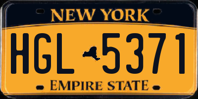 NY license plate HGL5371