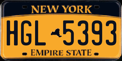 NY license plate HGL5393