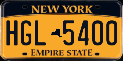 NY license plate HGL5400