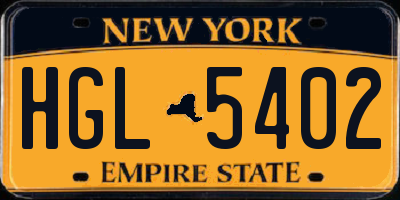 NY license plate HGL5402