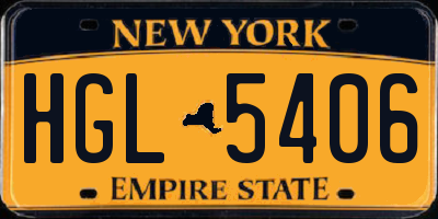 NY license plate HGL5406