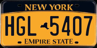 NY license plate HGL5407