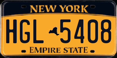 NY license plate HGL5408