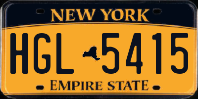 NY license plate HGL5415