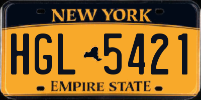 NY license plate HGL5421