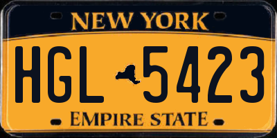 NY license plate HGL5423
