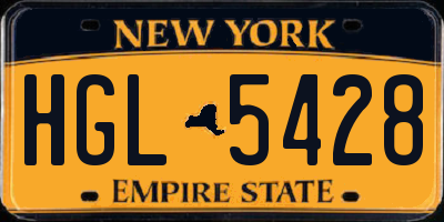 NY license plate HGL5428