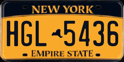 NY license plate HGL5436